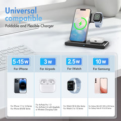 Wireless Charger,15W Wireless Charging Station Compatible with Iphone 17 16 15 14 13 12 11 8 Pro Max Mini plus X XR XS Max SE Plus,For Iwatch 10 9 8 7 6 5 4 3 2 SE Ultra,For Airpods 4 3 2