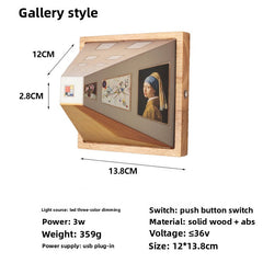 3D Illusion Night Light with Wooden Base
