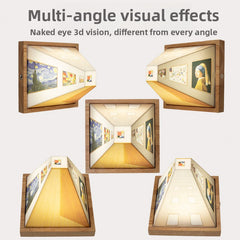 3D Illusion Night Light with Wooden Base