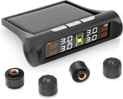 Tire Pressure Monitoring System,Tpms with Solar Charging&Usb Charging,5Alarm Modes, Real Time Monitoring Pressure and Temperature, Auto& Color Display Screens,Suitable for 4 Wheeled Vehicles