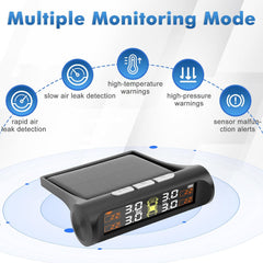 Tire Pressure Monitoring System,Tpms with Solar Charging&Usb Charging,5Alarm Modes, Real Time Monitoring Pressure and Temperature, Auto& Color Display Screens,Suitable for 4 Wheeled Vehicles